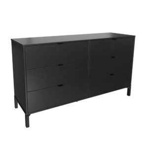 Cómoda Marden 6 cajones Horizontal Negro