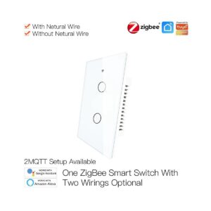 Interruptor Tactil De Pared 2 Botones Zigbee3.0 W