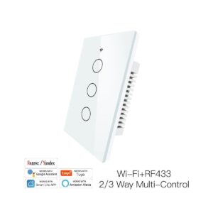 Interruptor Tactil De Pared 3 Bot Wifi+Rf433 Tuya