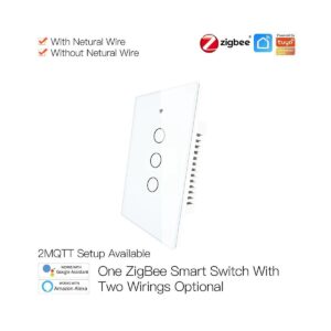 Interruptor Tactil Pared 3 Bot Zigbee3.0 Tuya