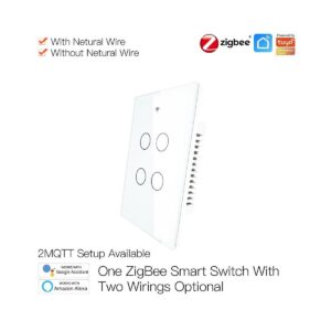 Interruptor Tactil Pared 4 Bot Zigbee3.0 Tuya
