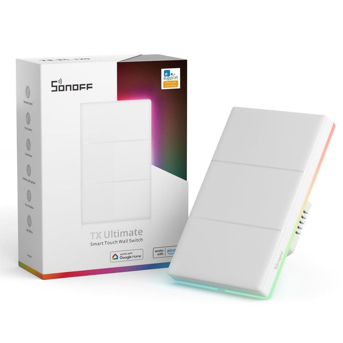 Interruptor Táctil Sonoff RGB 4 Botones