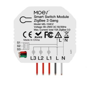 Switch Moes ZM-104C Mini 3 Gang Zigbee Tuya 10A