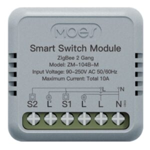 Switch Domótica Moes ZM-104B-M Mini 2 Gang Zigbee